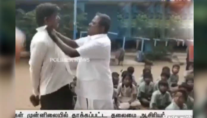 பள்ளிக்குள் குப்பை, கழிவுநீர்: தட்டிக் கேட்ட தலைமை ஆசிரியர் மீது தாக்குதல்… தி.மு.க. பிரமுகர் அராஜகம்!