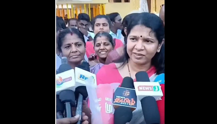 நானா அப்படியா சொன்னேன்:  பத்திரிகையாளரிடமிருந்து ஓட்டம் எடுத்த கனிமொழி!