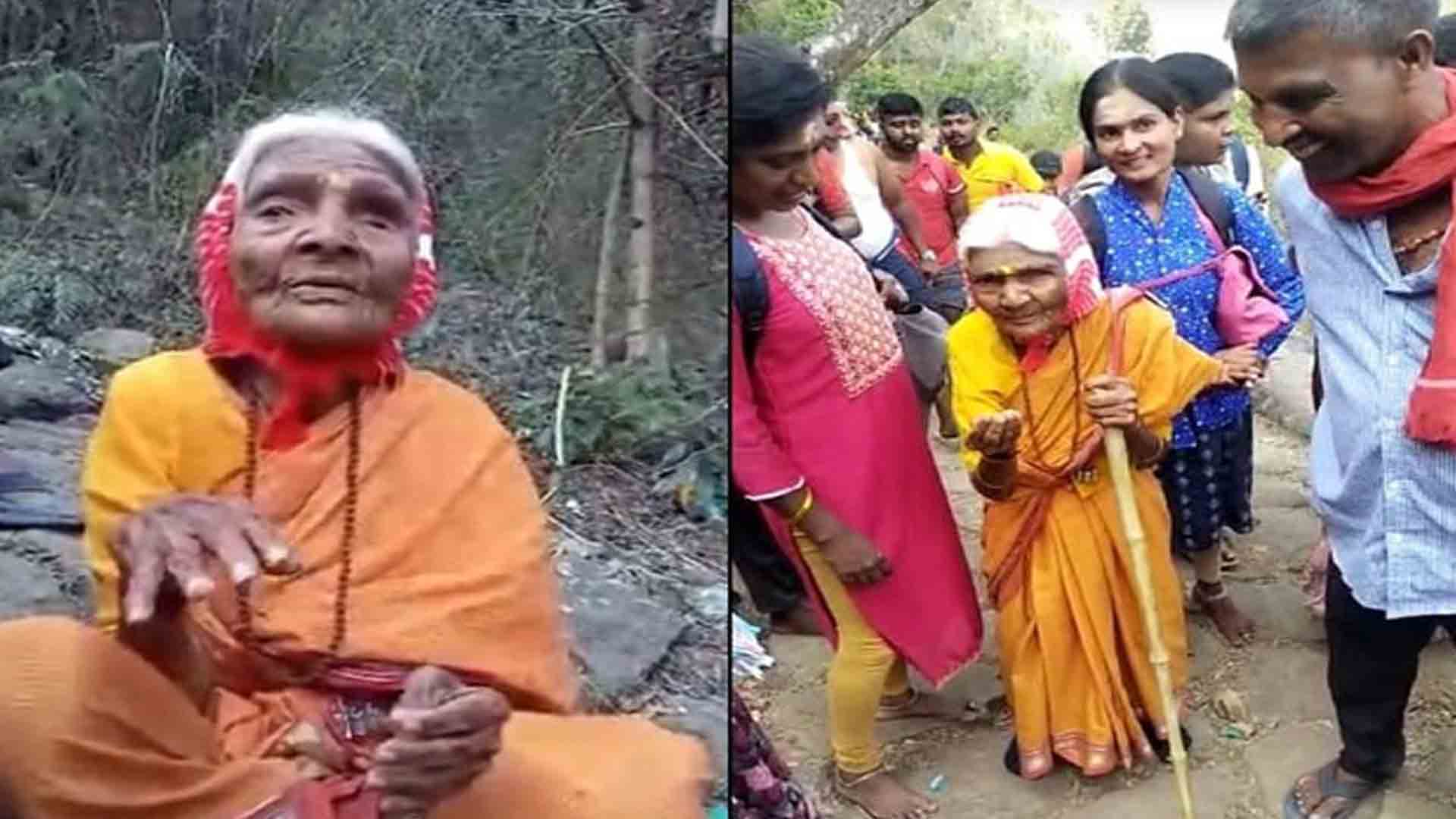 மோடி மீண்டும் பிரதமராக மலையில் ஏறி பிரார்த்தனை செய்த 102 வயது மூதாட்டி !